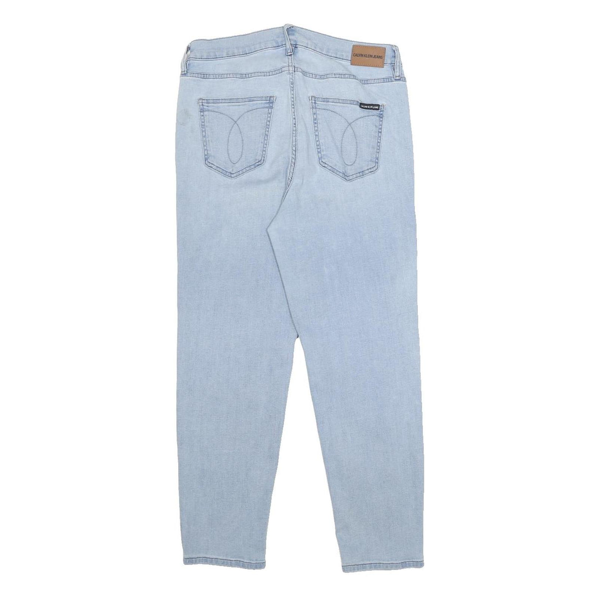 Calvin Klein Womens Regular Fit Light Blue Denim Jeans W30 L25 Classic Zip