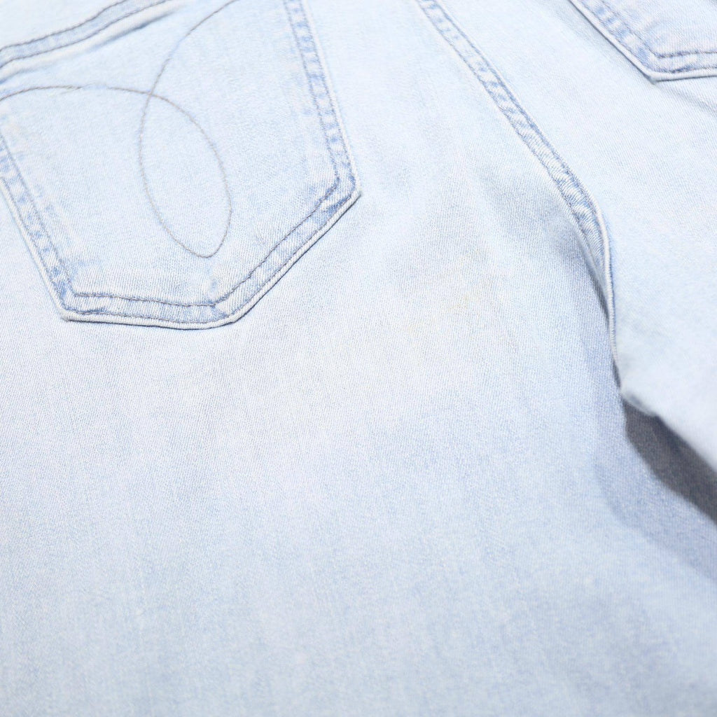 Calvin Klein Womens Regular Fit Light Blue Denim Jeans W30 L25 Classic Zip