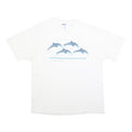 HANES Single Stitch Mens White Dolphin Graphic T-Shirt XL Short Sleeve Crew Neck