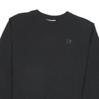 FILA Womens Black Crew Neck L Sweatshirt Cotton Blend Logo Patch Casual