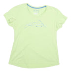 MAMMUT Womens Green Cotton Blend T-Shirt XL Short Sleeve V-Neck Outdoor