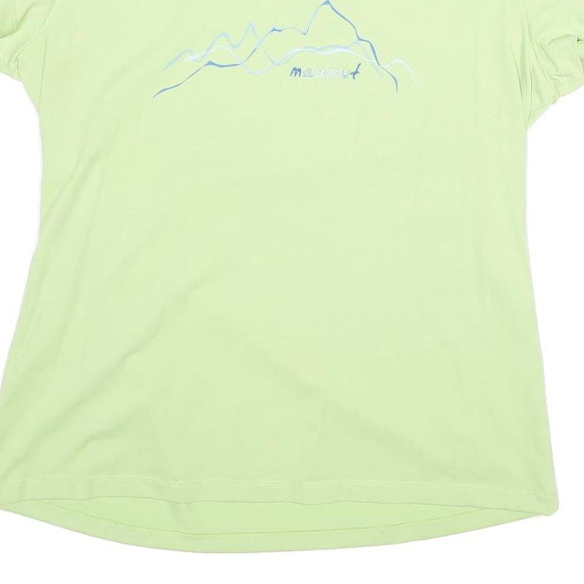 MAMMUT Womens Green Cotton Blend T-Shirt XL Short Sleeve V-Neck Outdoor