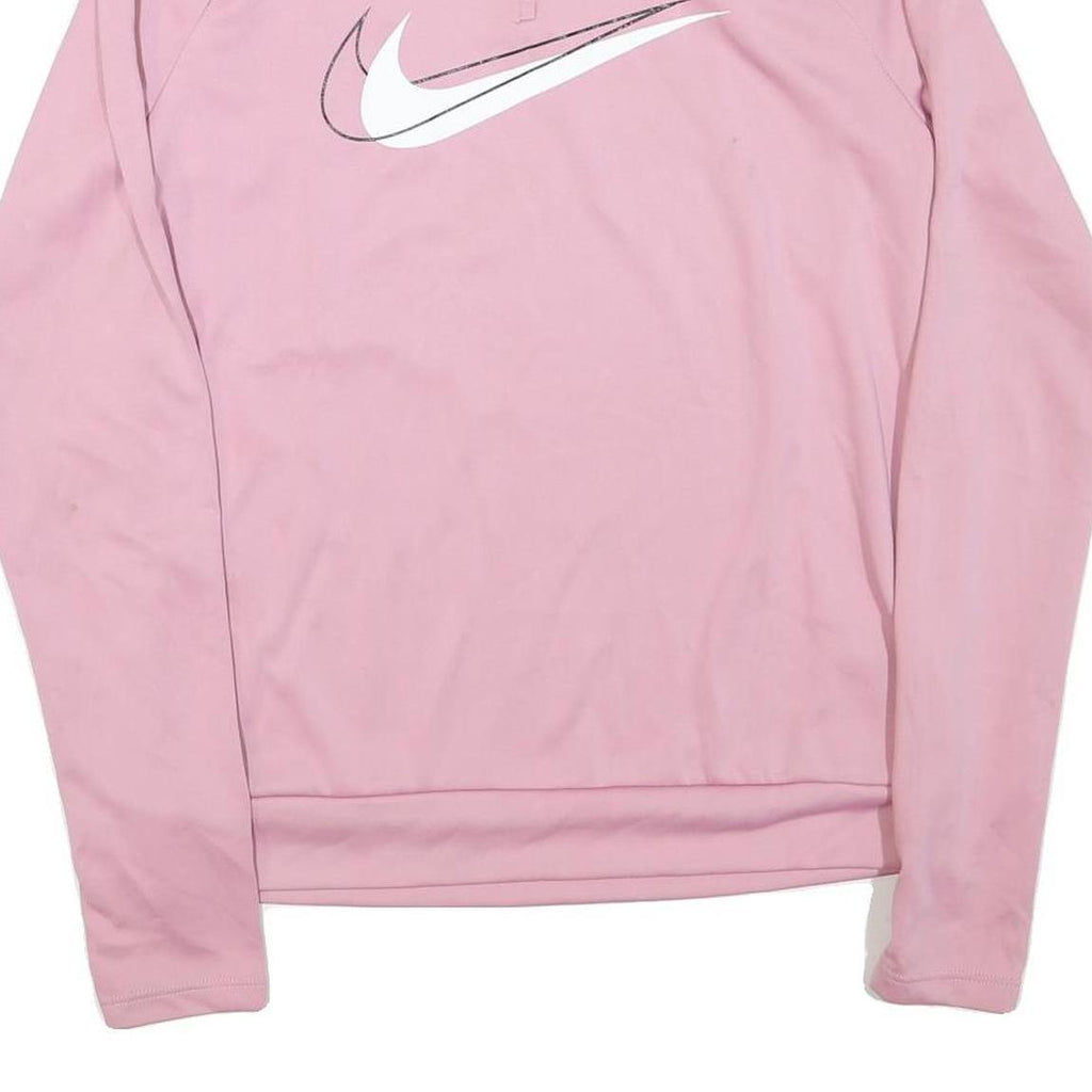 NIKE Mens Pink Slogan T-Shirt XS Long Sleeve 1/4 Zip Athletic Sportswear