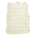 INTELLIGENCE QUOTIENT Womens Yellow & Grey Printed Sleeveless Top V-Neck M