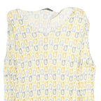 INTELLIGENCE QUOTIENT Womens Yellow & Grey Printed Sleeveless Top V-Neck M