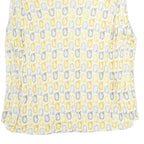 INTELLIGENCE QUOTIENT Womens Yellow & Grey Printed Sleeveless Top V-Neck M