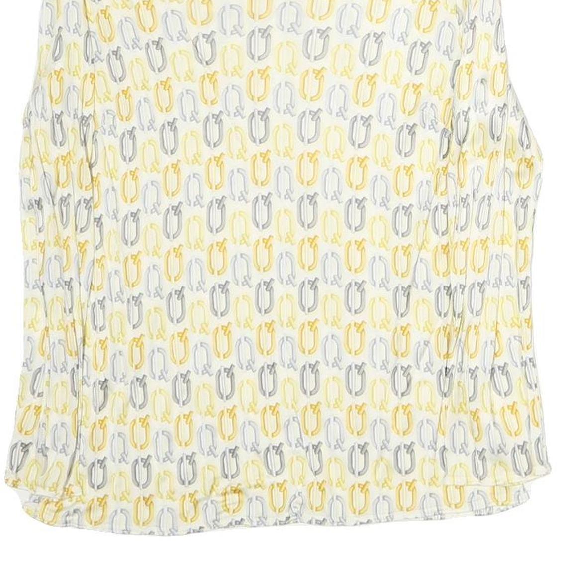 INTELLIGENCE QUOTIENT Womens Yellow & Grey Printed Sleeveless Top V-Neck M