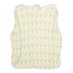 INTELLIGENCE QUOTIENT Womens Yellow & Grey Printed Sleeveless Top V-Neck M