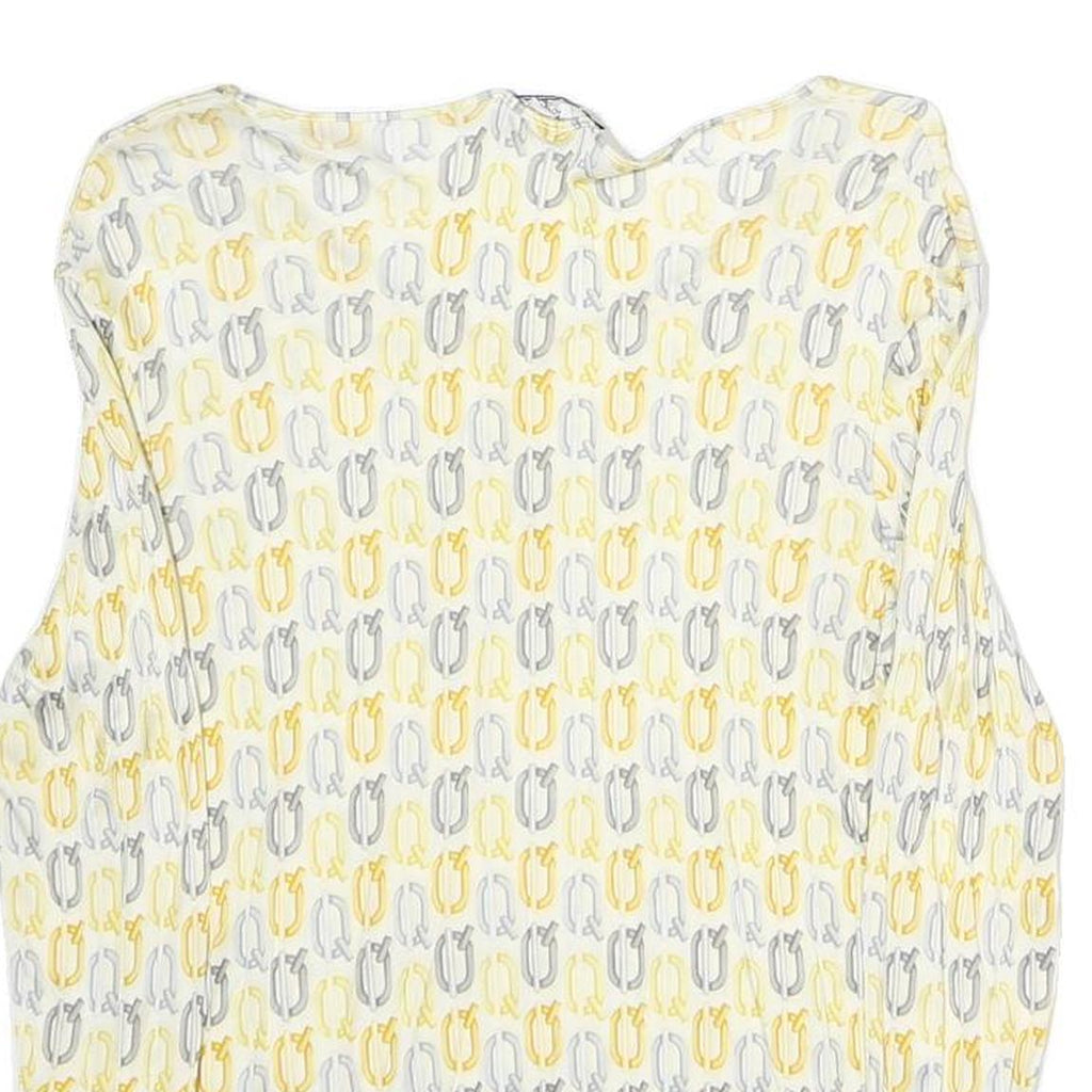 INTELLIGENCE QUOTIENT Womens Yellow & Grey Printed Sleeveless Top V-Neck M