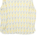 INTELLIGENCE QUOTIENT Womens Yellow & Grey Printed Sleeveless Top V-Neck M