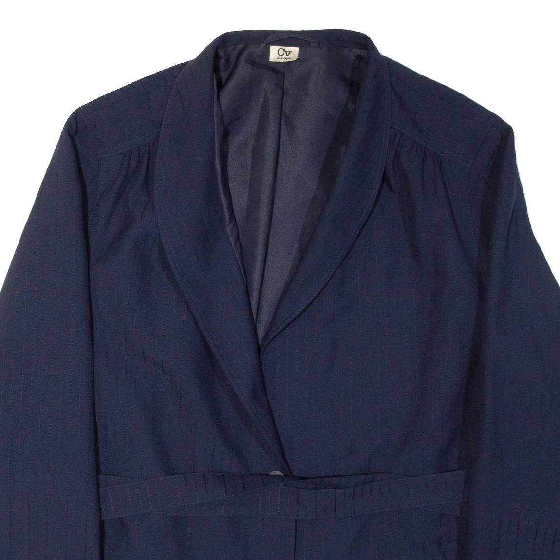 TREVIRA Belted Mens Blazer Jacket Blue Pinstripe XL