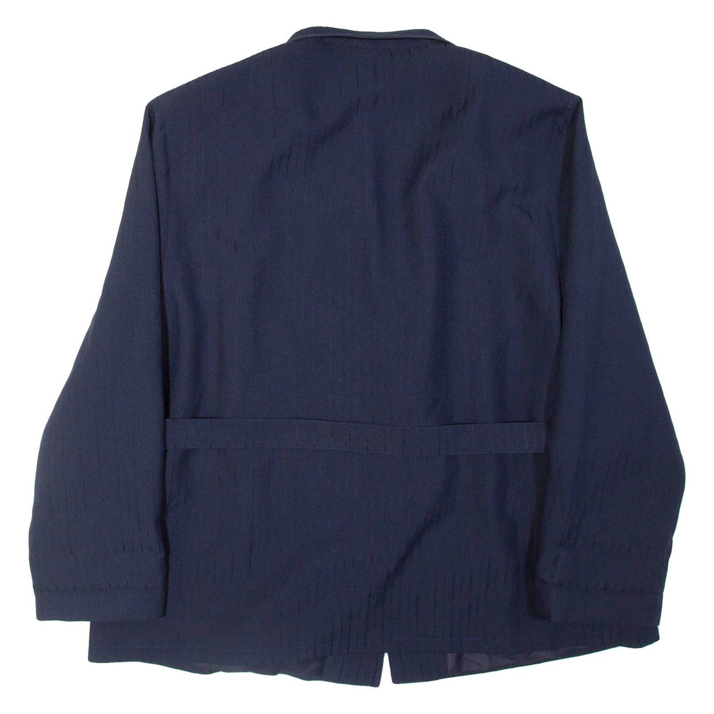 TREVIRA Belted Mens Blazer Jacket Blue Pinstripe XL