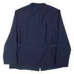 TREVIRA Belted Mens Blazer Jacket Blue Pinstripe XL
