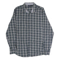 NAUTICA Mens Blue & White Check Shirt L Slim Fit Lightweight Cotton Casual