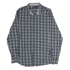 NAUTICA Mens Blue & White Check Shirt L Slim Fit Lightweight Cotton Casual