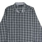 NAUTICA Mens Blue & White Check Shirt L Slim Fit Lightweight Cotton Casual