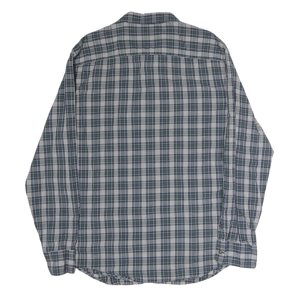 NAUTICA Mens Blue & White Check Shirt L Slim Fit Lightweight Cotton Casual