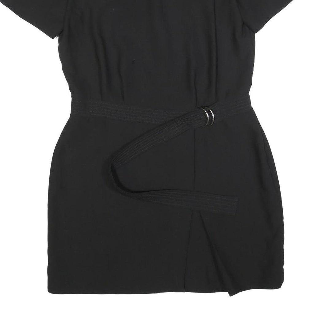 CARVEN Womens Black Shift Polyester Blend Short Sleeve Knee Length Dress L