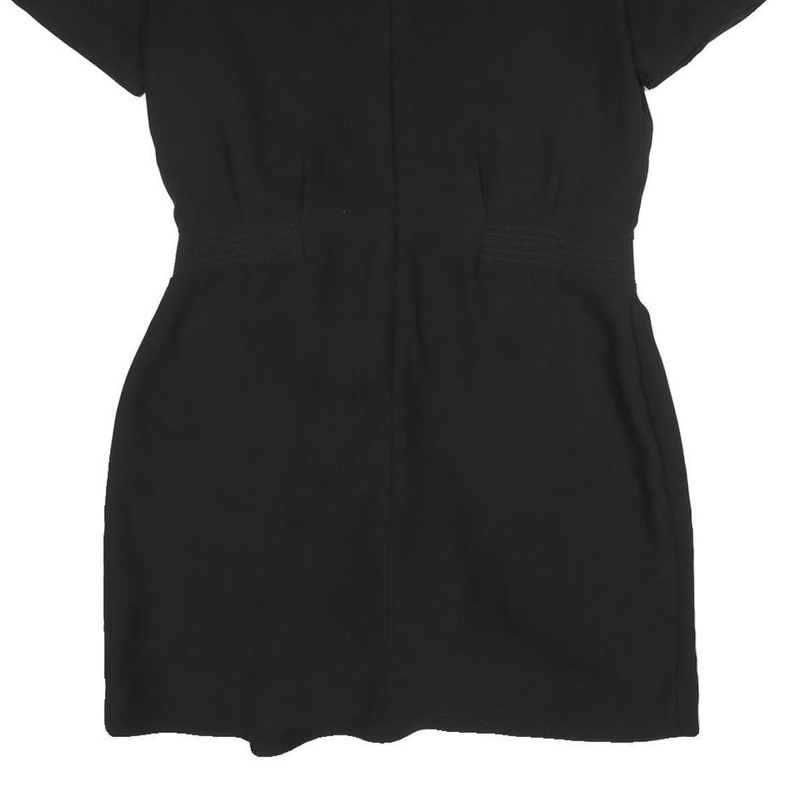 CARVEN Womens Black Shift Polyester Blend Short Sleeve Knee Length Dress L