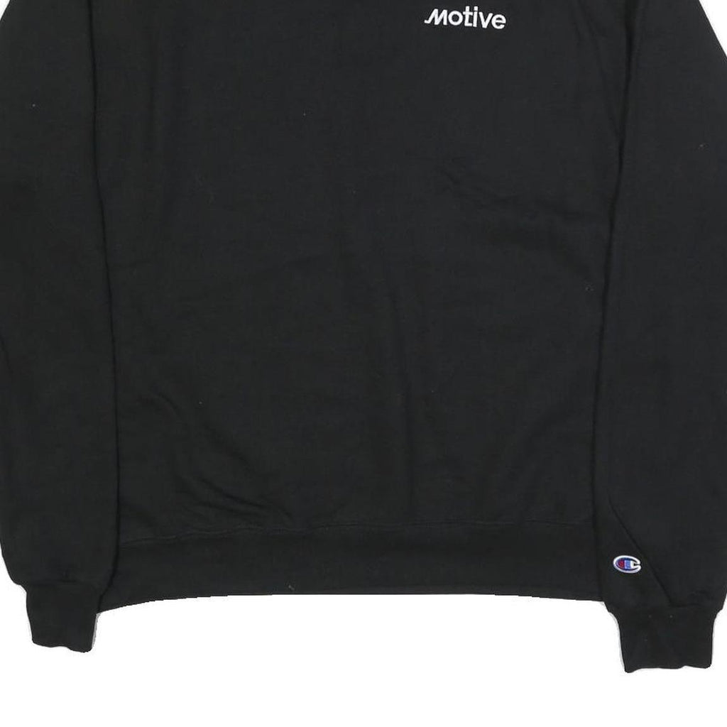 CHAMPION Mens Black Motive Crew Neck L Cotton Blend Sweatshirt Pullover