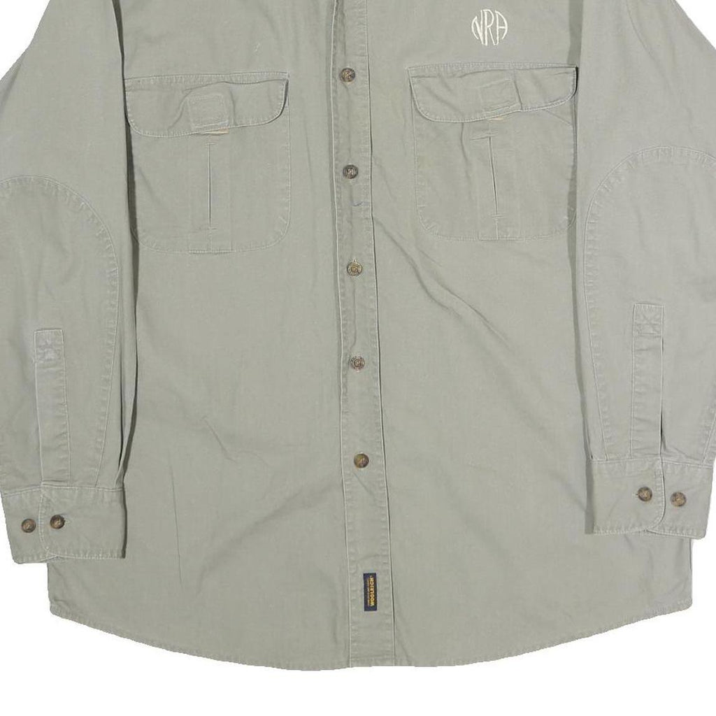 WOOLRICH Mens Green Cotton Casual Shirt M Button Down Long Sleeve Pockets