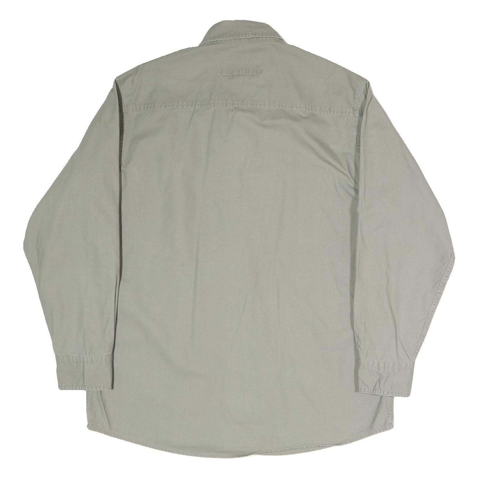 WOOLRICH Mens Green Cotton Casual Shirt M Button Down Long Sleeve Pockets