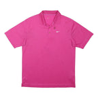 NIKE Womens Pink Short Sleeve Plain Polo Shirt L Casual Cotton Blend Comfort