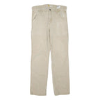 CARHARTT Mens Cotton Blend Beige Regular Fit Straight Leg Trousers W34 L32
