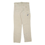 CARHARTT Mens Cotton Blend Beige Regular Fit Straight Leg Trousers W34 L32