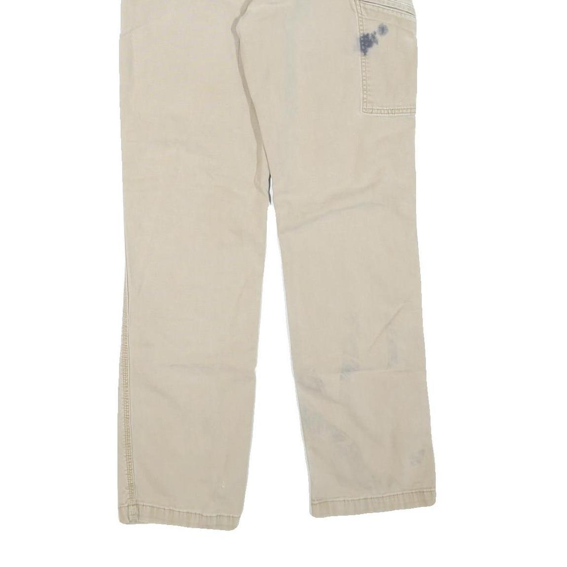 CARHARTT Mens Cotton Blend Beige Regular Fit Straight Leg Trousers W34 L32