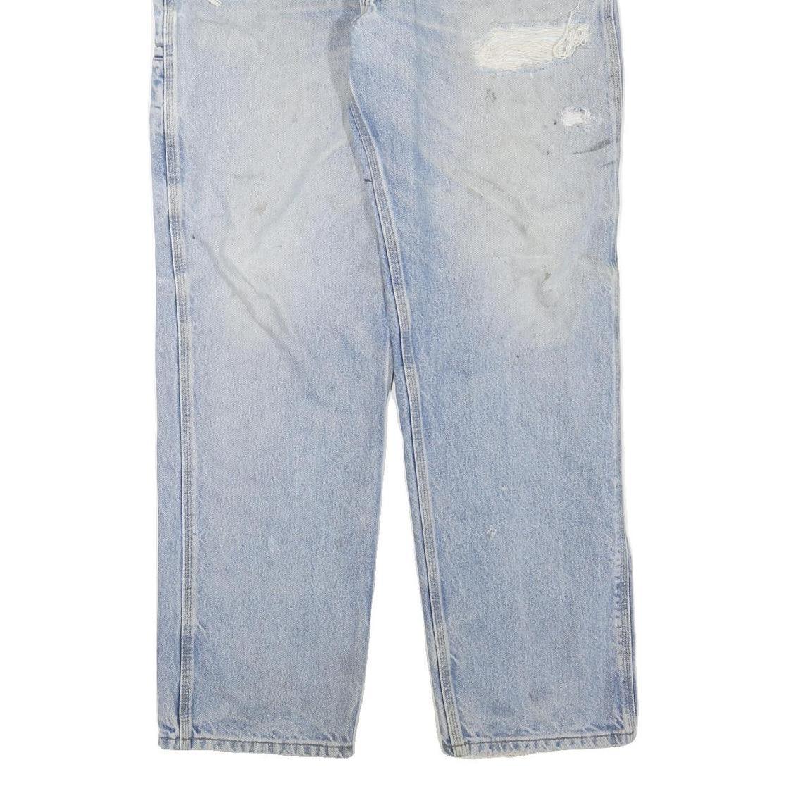 CARHARTT Mens Jeans Blue Regular Straight Denim Medium W36 L32 Distressed