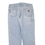 CARHARTT Mens Jeans Blue Regular Straight Denim Medium W36 L32 Distressed