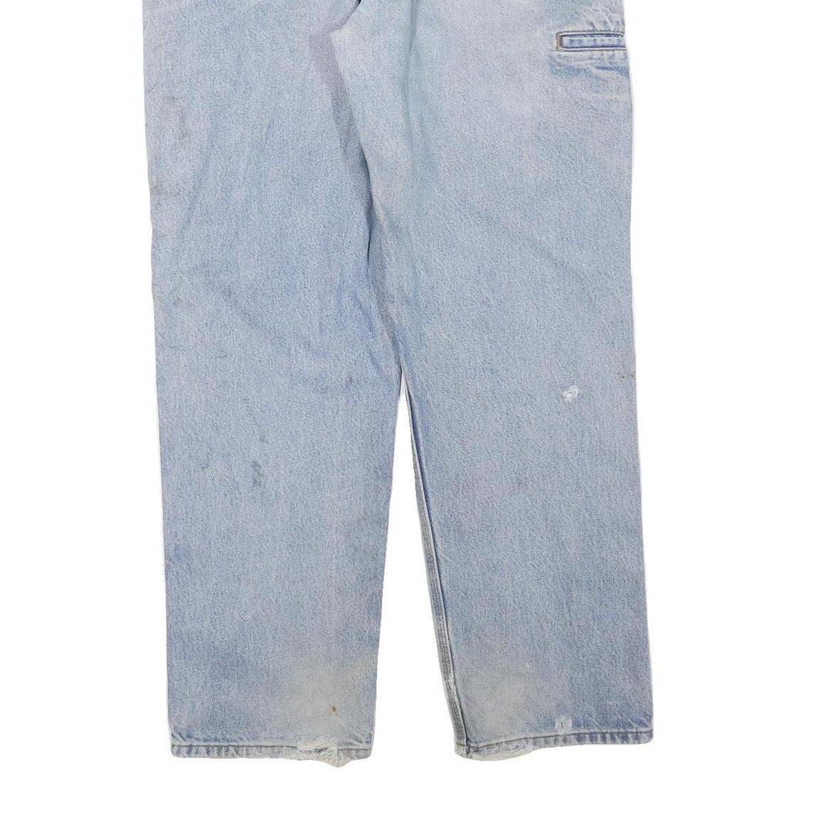 CARHARTT Mens Jeans Blue Regular Straight Denim Medium W36 L32 Distressed