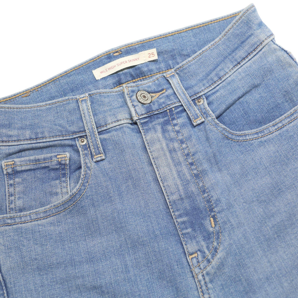 LEVI'S Womens Jeans Blue Slim Skinny Denim Light W25 L30 Classic Zip Fastening