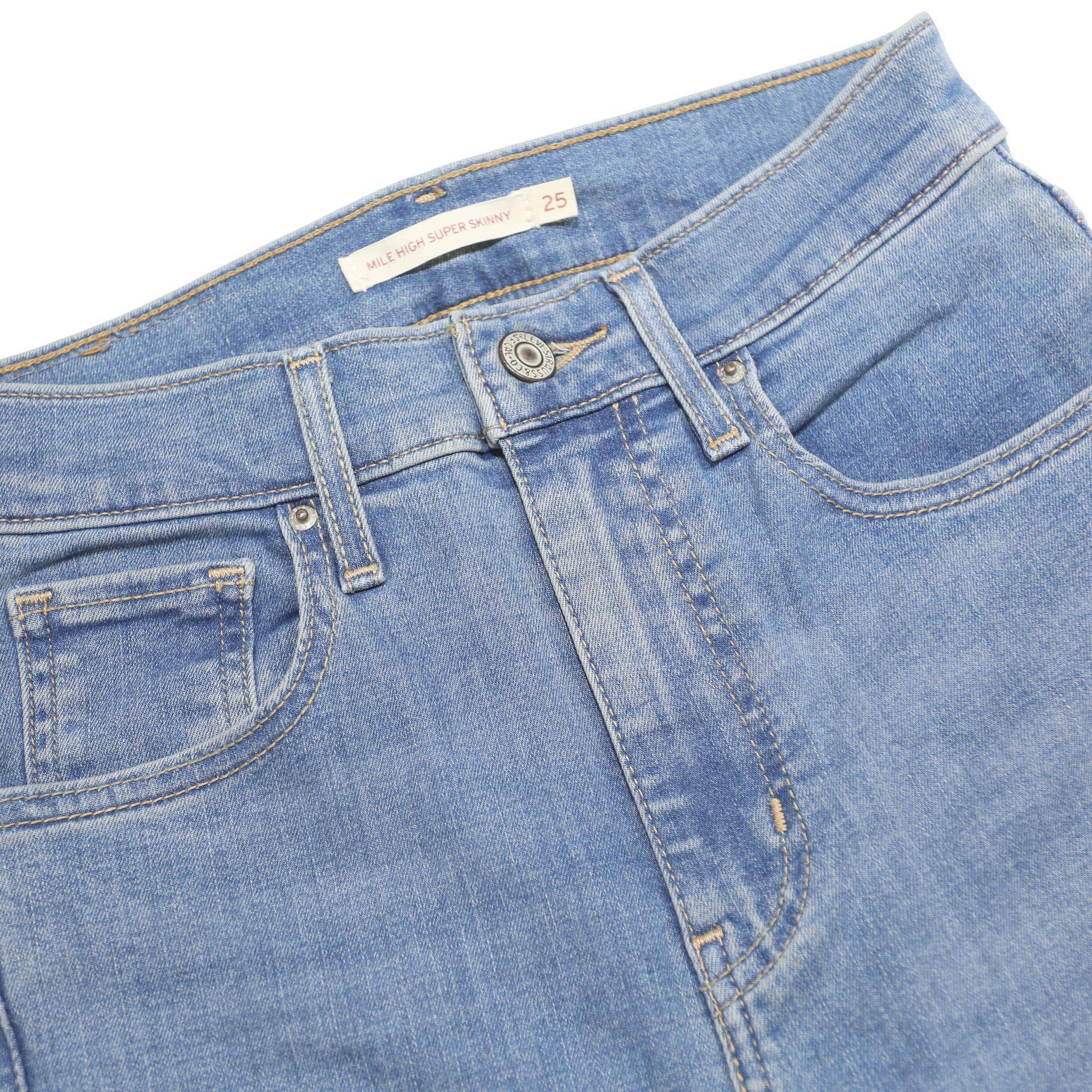 LEVI'S Womens Jeans Blue Slim Skinny Denim Light W25 L30 Classic Zip Fastening