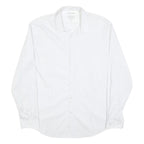 CALVIN KLEIN Mens White L Cotton Blend Shirt Long Sleeve Button Down Collar