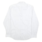 CALVIN KLEIN Mens White L Cotton Blend Shirt Long Sleeve Button Down Collar