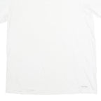 CALVIN KLEIN Mens White V-Neck T-Shirt M Cotton Classic Plain Short Sleeve