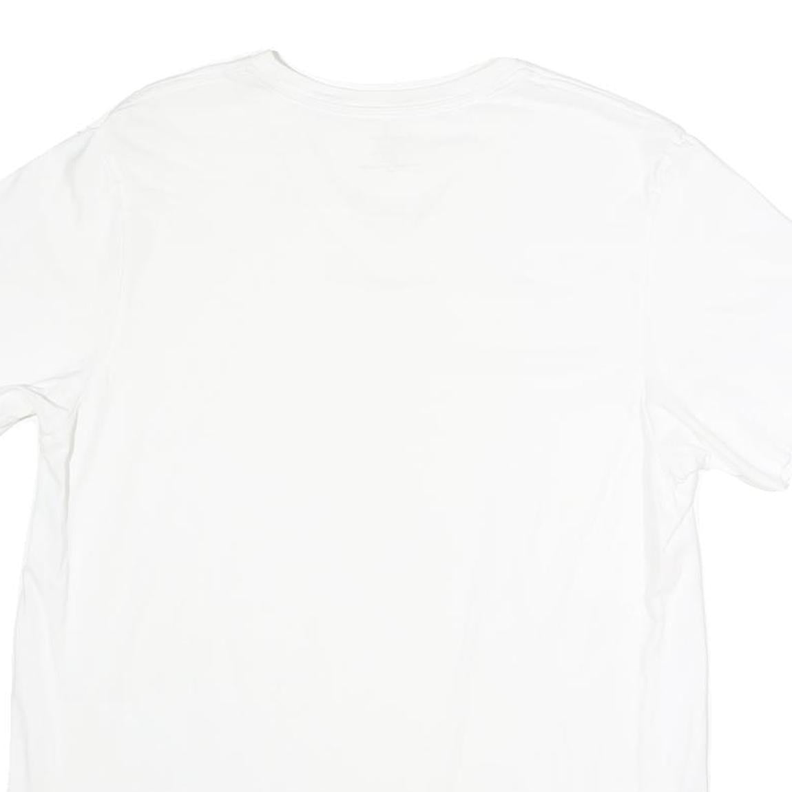 CALVIN KLEIN Mens White V-Neck T-Shirt M Cotton Classic Plain Short Sleeve