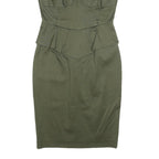 EMILIO PUCCI Womens Green Silk Blend Midi Dress Sleeveless Zip Up UK 12 Elegant