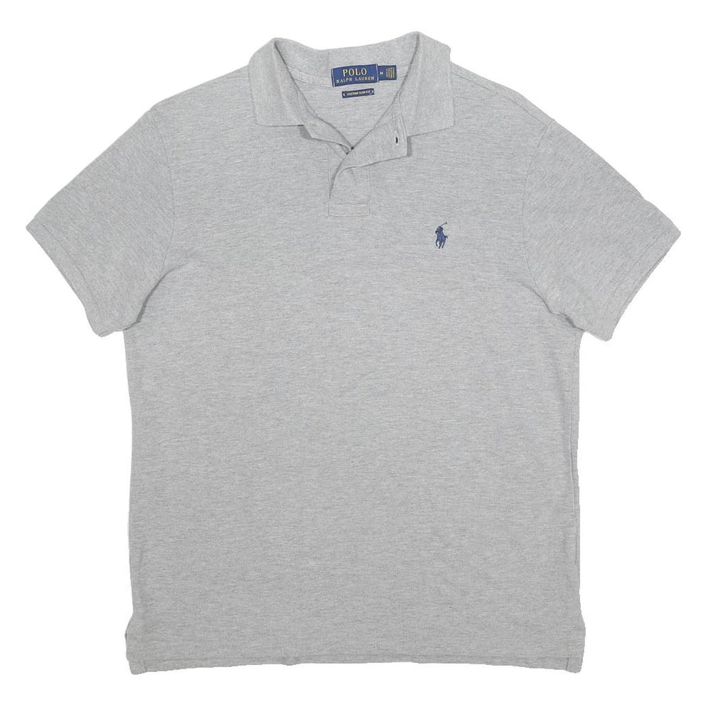 POLO RALPH LAUREN Mens Grey Short Sleeve Plain M Cotton Polo Shirt