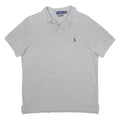 POLO RALPH LAUREN Mens Grey Short Sleeve Plain M Cotton Polo Shirt
