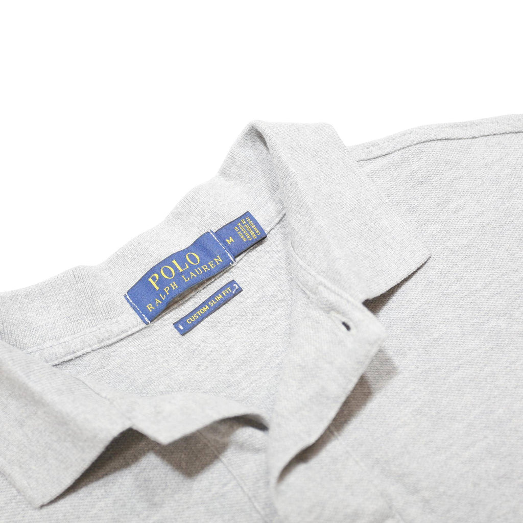 POLO RALPH LAUREN Mens Grey Short Sleeve Plain M Cotton Polo Shirt