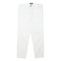 NAUTICA Womens White Slim Slim Fit Cotton Blend Trousers W32 L26 Casual Zip