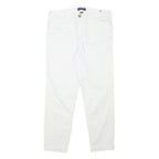 NAUTICA Womens White Slim Slim Fit Cotton Blend Trousers W32 L26 Casual Zip