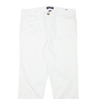 NAUTICA Womens White Slim Slim Fit Cotton Blend Trousers W32 L26 Casual Zip