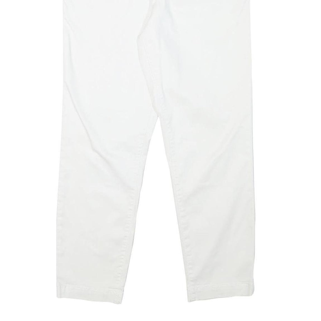 NAUTICA Womens White Slim Slim Fit Cotton Blend Trousers W32 L26 Casual Zip