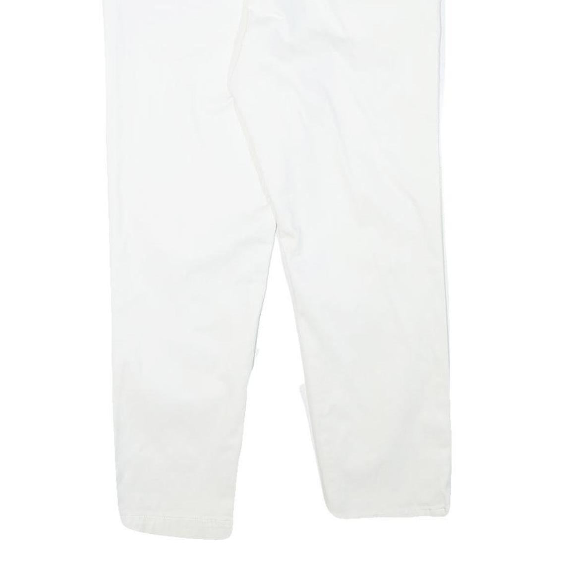 NAUTICA Womens White Slim Slim Fit Cotton Blend Trousers W32 L26 Casual Zip