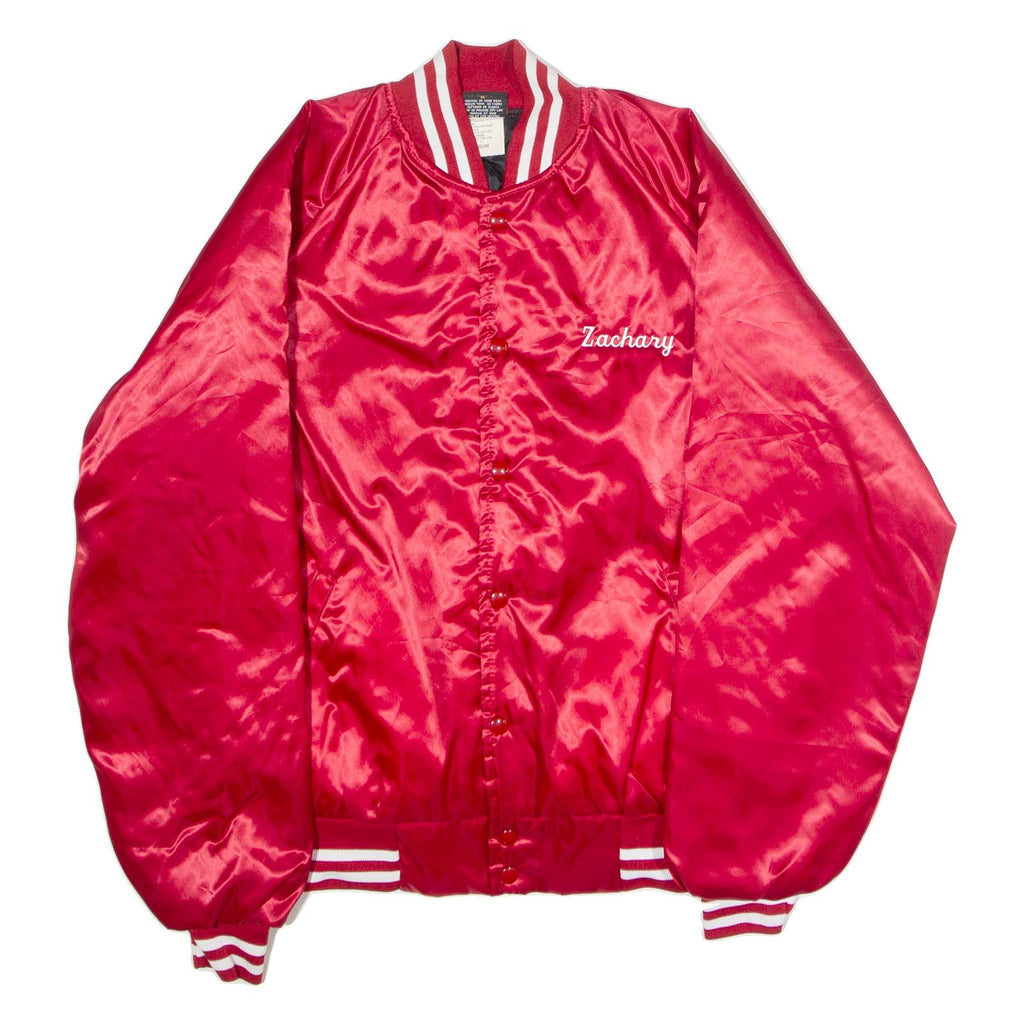 NEMESIS SPORTSWEAR Portage All Stars 2001 'Zachary' Mens Varsity Jacket Red Satin Nylon USA M