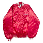 NEMESIS SPORTSWEAR Portage All Stars 2001 'Zachary' Mens Varsity Jacket Red Satin Nylon USA M